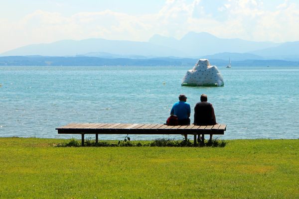 おとこ, ビーチ, 風景, 海, 海岸, 水