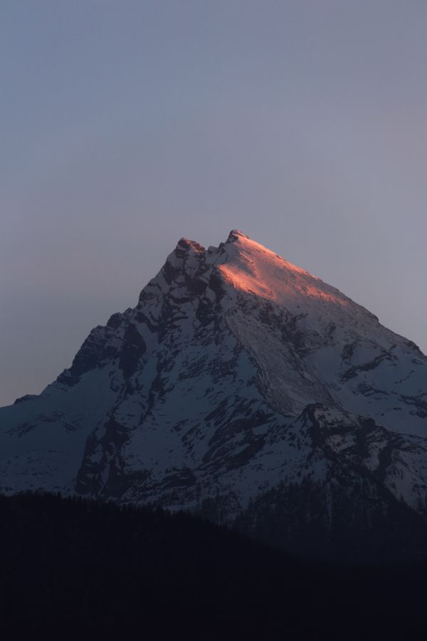 landschap, berg-, sneeuw, wolk, hemel, winter