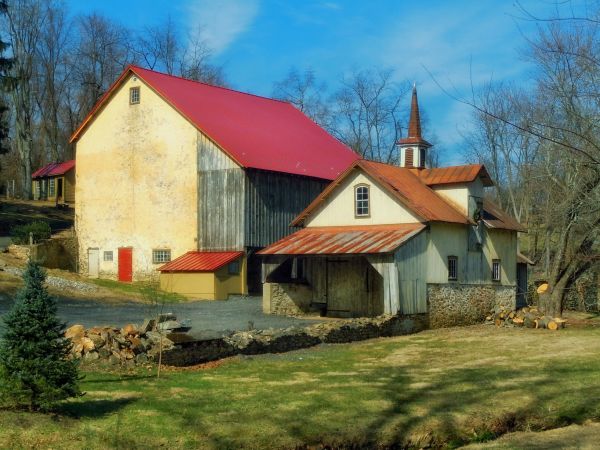 paysage, la nature, ciel, ferme, maison, bâtiment