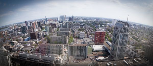 horizon, fotografie, stad, wolkenkrabber, stadsgezicht, panorama