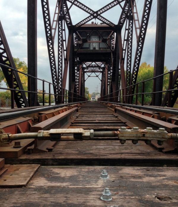 landscape, track, railroad, bridge, perspective, train