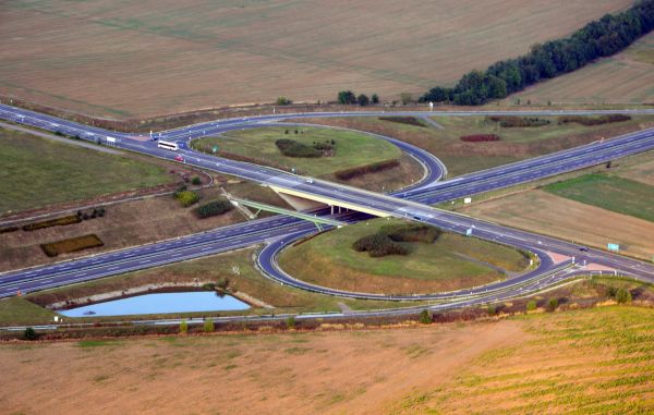 Struktur, Straße, Brücke, Autobahn, Feld, Überführung