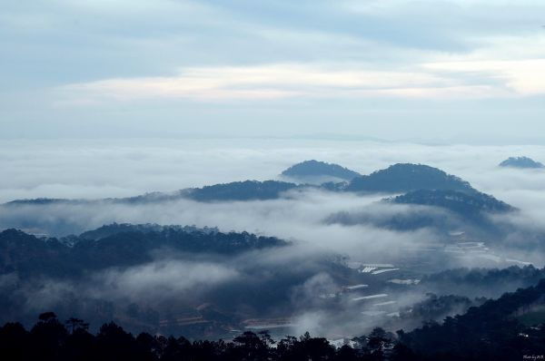 自然, 地平線, 山, 雪, 雲, 空