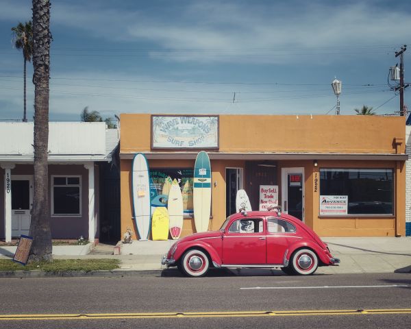 car,vehicle,downtown,surf,surfboard,surf shop