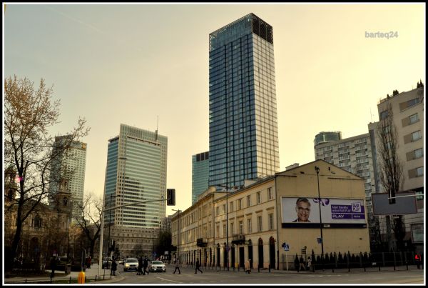 arkitektur, horisont, gata, stad, skyskrapa, stadsbild