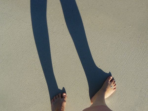 hand, sko, ljus, strand, sand, vinge