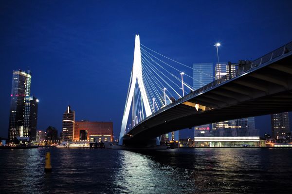 hemel, brug, horizon, architectuur, structuur, nacht