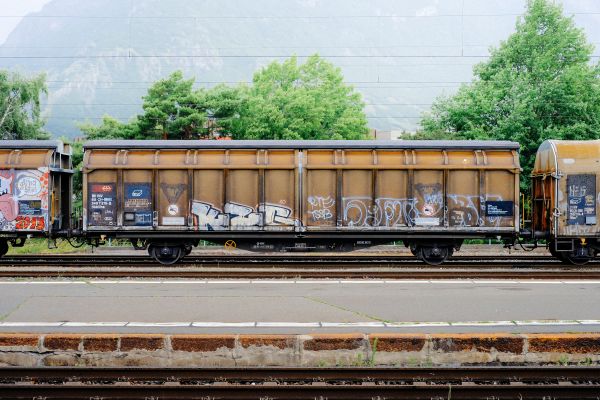 トラック, 鉄道, 鉄道, 車, ワゴン, 曇った