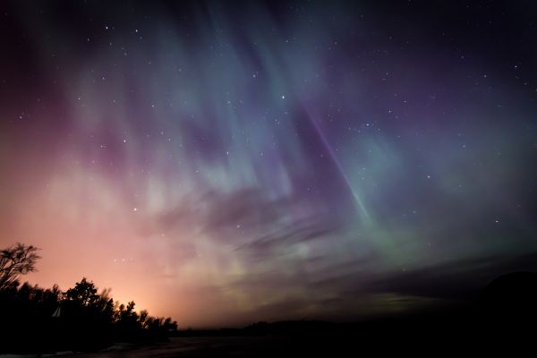 niebo, noc, atmosfera, nocne niebo, Północne światło, zorza polarna