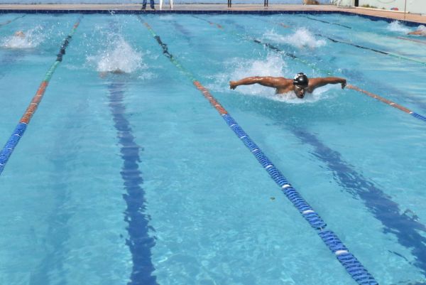 ricreazione, piscina, tempo libero, nuoto, nuotatore, farfalla