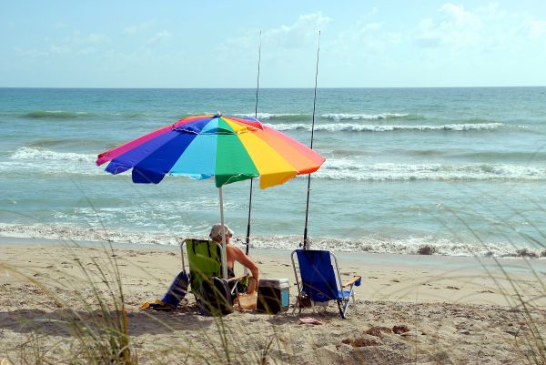 Mann, Strand, Meer, Küste, Wasser, draussen