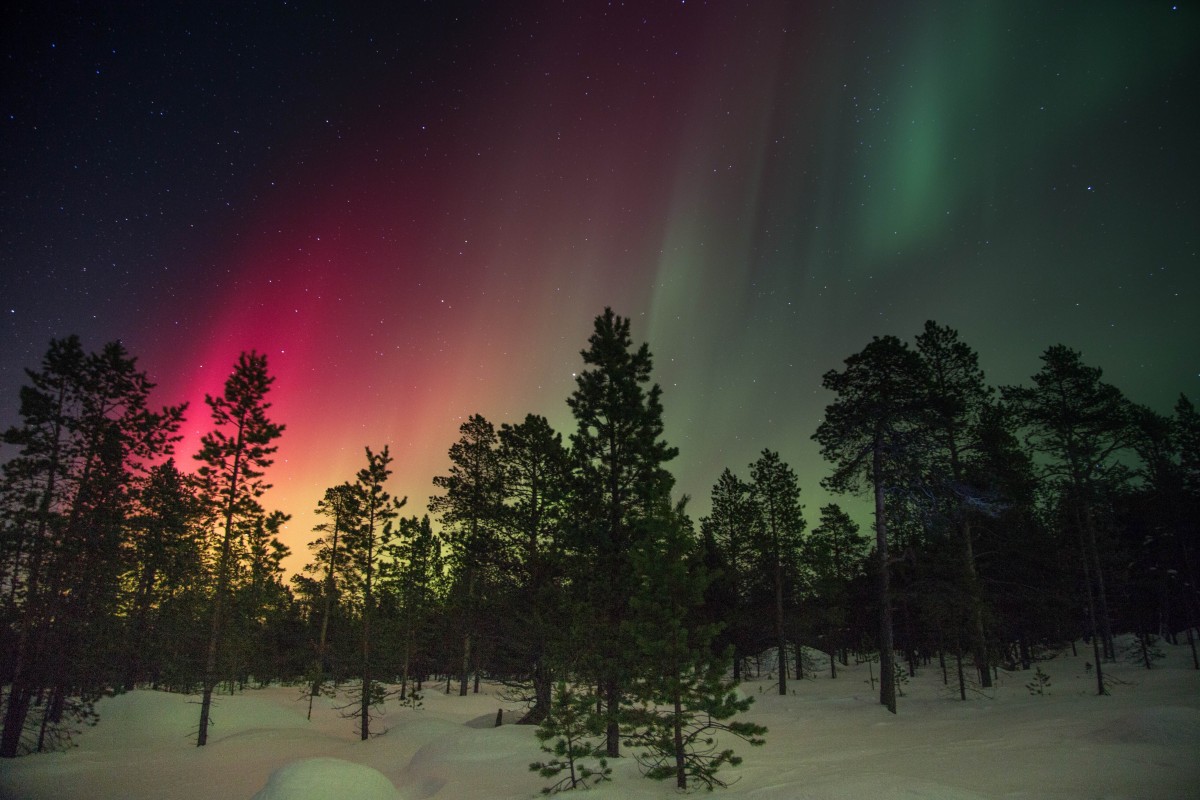 silhuet, himmel, atmosfære, nordlyset, aurora, polar lys