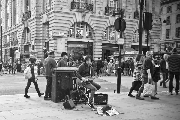 peatonal, en blanco y negro, gente, la carretera, calle, ciudad