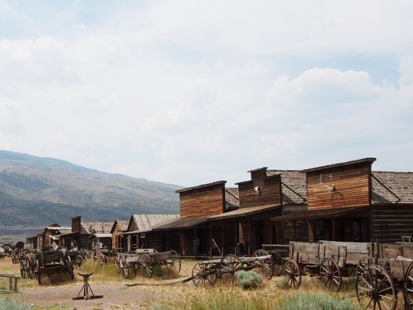 カート,風景,屋外,山,家,古い