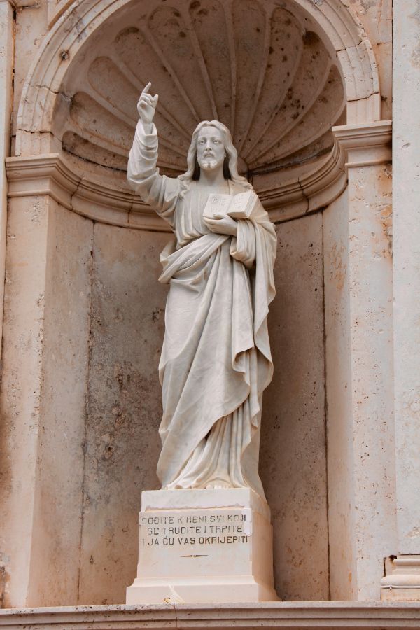 monument, staty, religion, sten, båge, grotta