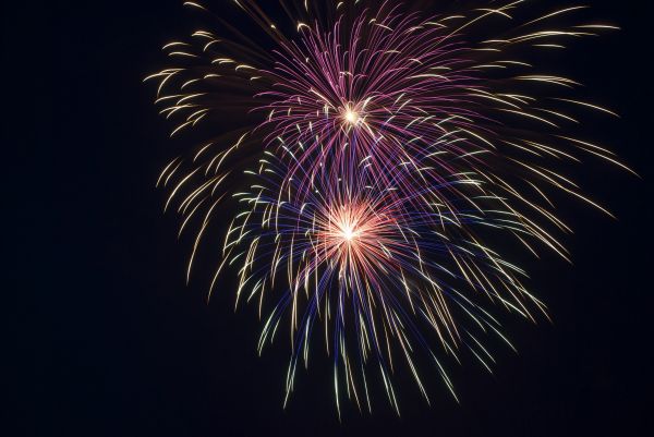 ricreazione, celebrazione, esplosione, fuochi d'artificio, celebrare, illustrazione