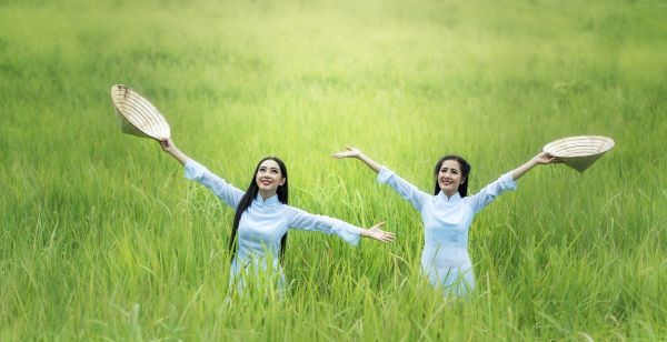 草,屋外,光,女の子,女性,芝生