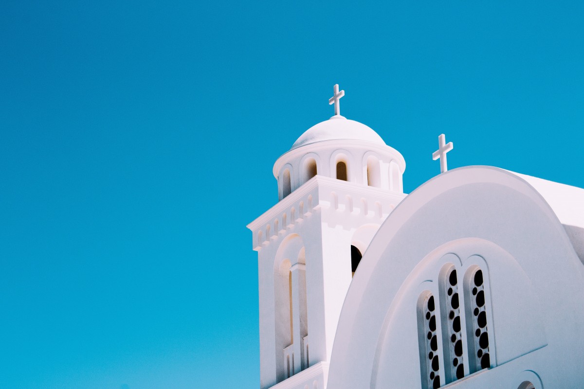 costruzione, Torre, blu, Chiesa, esterno, attraversare, illuminazione, luogo di culto, cielo blu, edificio bianco, prodotto, moschea, cupola