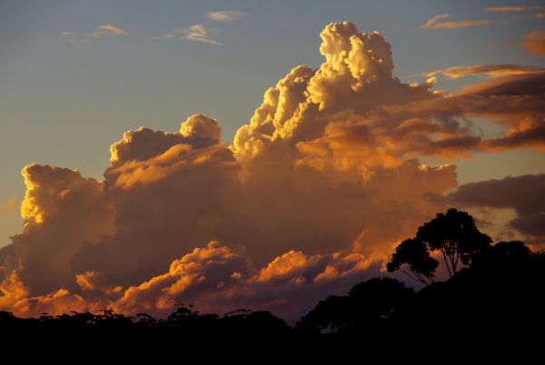 horisont, Berg, moln, himmel, Sol, soluppgång