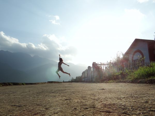 beach,sea,girl,coast,mountain,sunlight