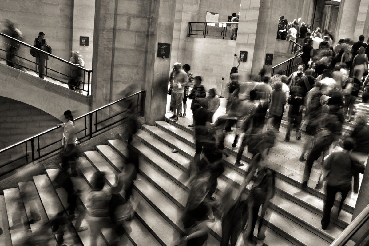 persona, en blanco y negro, gente, calle, fotografía, escalera, multitud, ocupado, monocromo, fotografía, instantánea, Fotografía monocroma