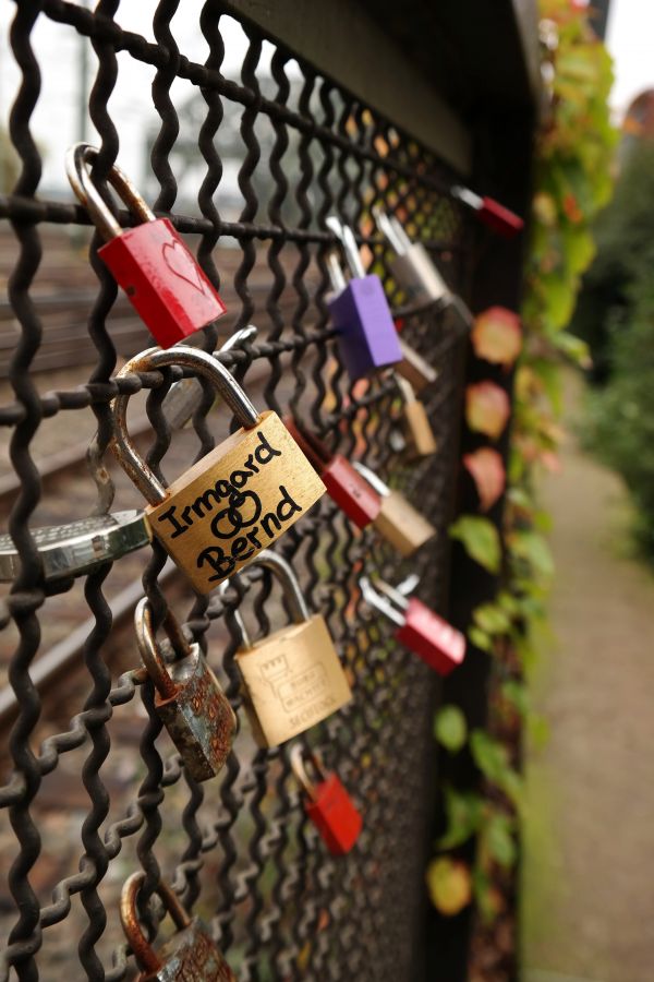 fence, love, heart, romantic, castle, spring