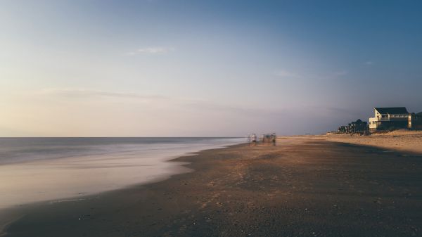 海滩,海,滨,砂,海洋,地平线