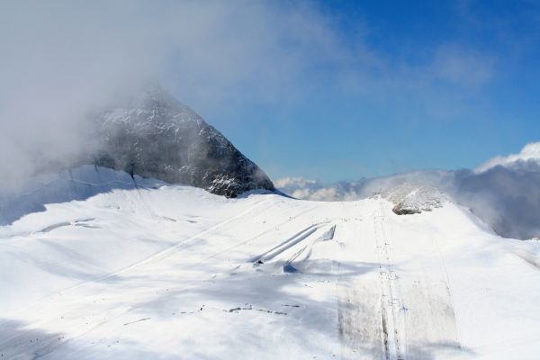 Natura, Góra, śnieg, zimno, zimowy, niebo