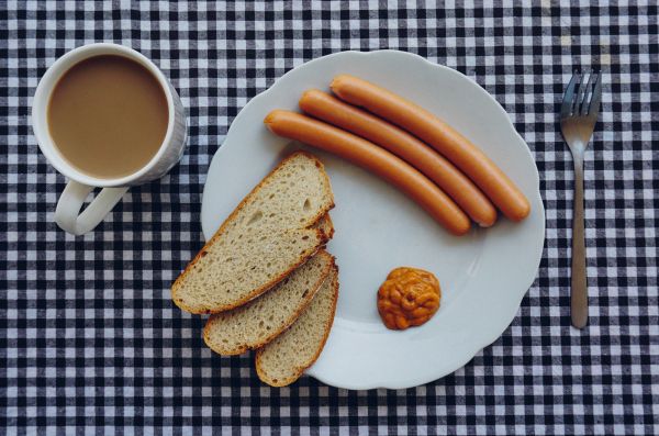 fourchette, café, thé, Matin, Coupe, plat