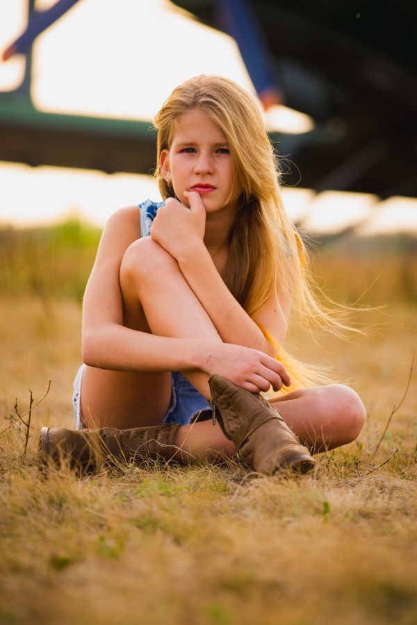 person, girl, woman, hair, nature, field