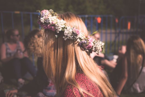 kvinna,blomma,vår,mode,Färg,blommor