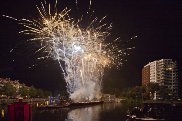 notte,ricreazione,Olanda,fuochi d'artificio,evento,Groningen