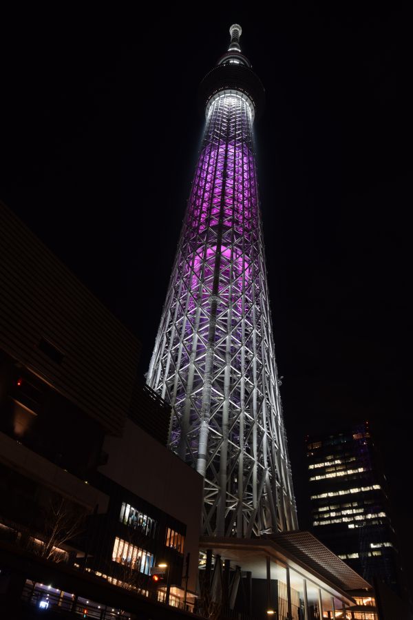 ligero, noche, rascacielos, Paisaje urbano, noche, torre