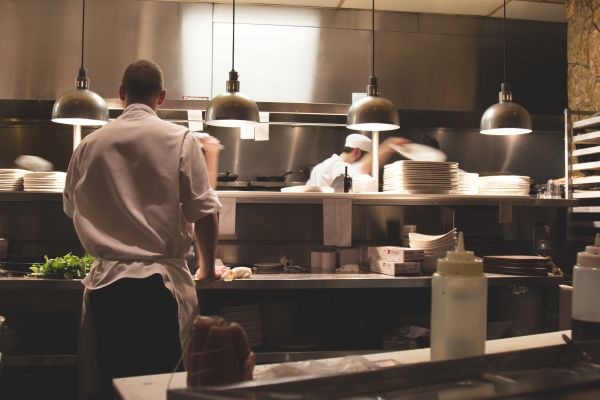 restaurant,maaltijd,eten,werk,staal,bezig