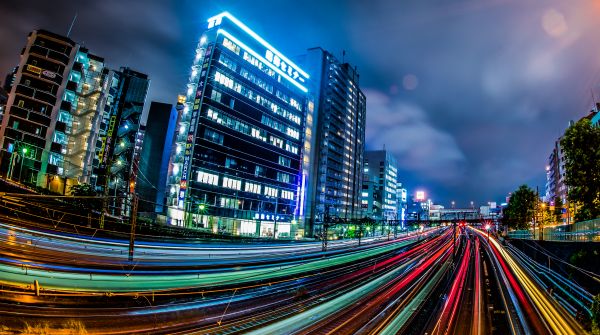 ufuk,ufuk çizgisi,gece,Şehir,gökdelen,Cityscape