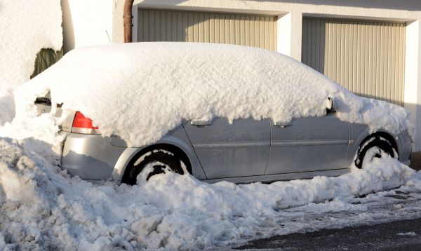 nieve, invierno, blanco, la carretera, tráfico, vehículo