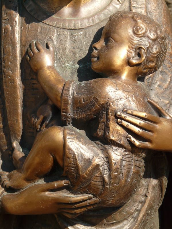 garçon, monument, statue, enfant, métal, cimetière