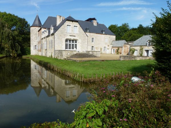 vatten, natur, himmel, villa, hus, byggnad