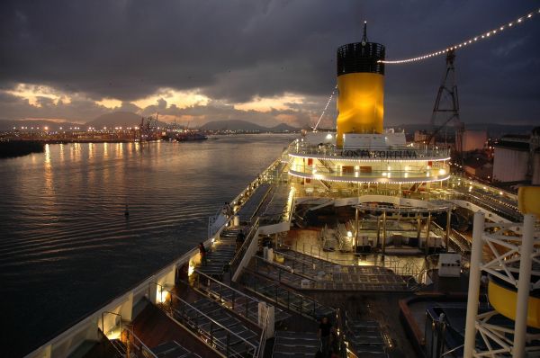 mare, acqua, oceano, cielo, barca, notte