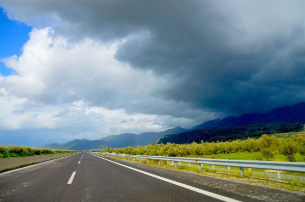 la carretera, cielo, nube, autopista, asfalto, paisaje natural