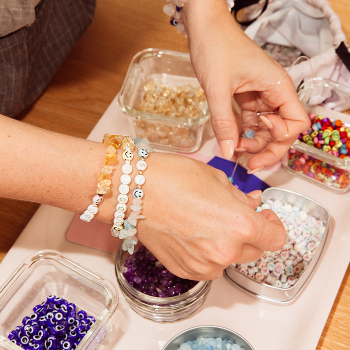 THE SEVEN COLLECTIVE SELF-LOVE ROSE QUARTZ BRACELET MAKING WORKSHOP