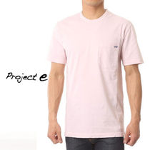 Project e クルーネック ポケット付き 半袖 Tシャツ mtp-pink