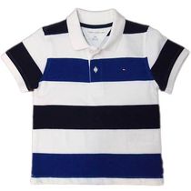 Tommy Hilfiger 男の子 4歳用 紺x青x白ボーダーポロシャツ