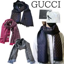 GUCCI国内直営★冬が楽しいGGプリントマフラーストール