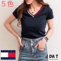 【大人気商品】Tommy(トミー) ♡ロゴ Vネック Tシャツ