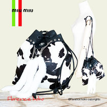 特価!! 関税済国内発送 miumiu♪高級ハラコ 巾着Bag 5BC025 2BJ3