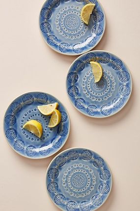 Anthropologie 食器（皿） 最安値保証*関税送料込【Anthro】Old Havana Bread Plate 4枚SET(3)