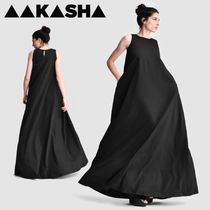 【Aakasha】ノースリーブ マキシ ワンピース ドレス 8色展開