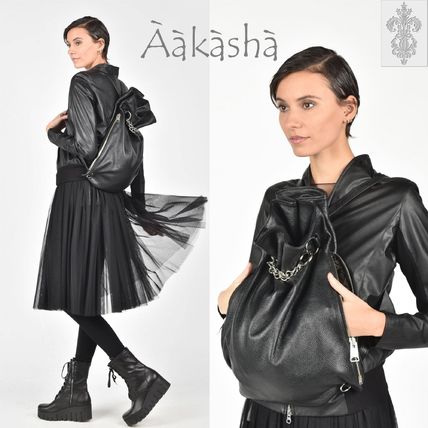 Aakasha バックパック・リュック 日本未入荷【Aakasha メタルチェーン 本革レザーバックパック】