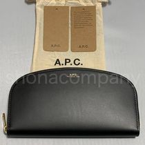 【関税込】◆A.P.C. アーペーセー◆ハーフムーン レザー  長財布